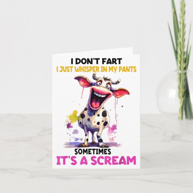 Cartão I Don't Fart I Just Whisper In My Pants It's A Scr (Frente)