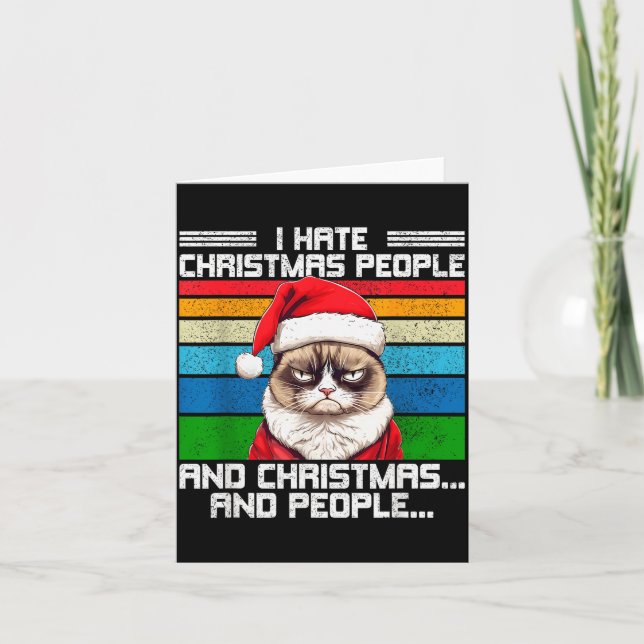 Cartão I Hate Christmas Holidays Haters Black Uni-adults  (Frente)