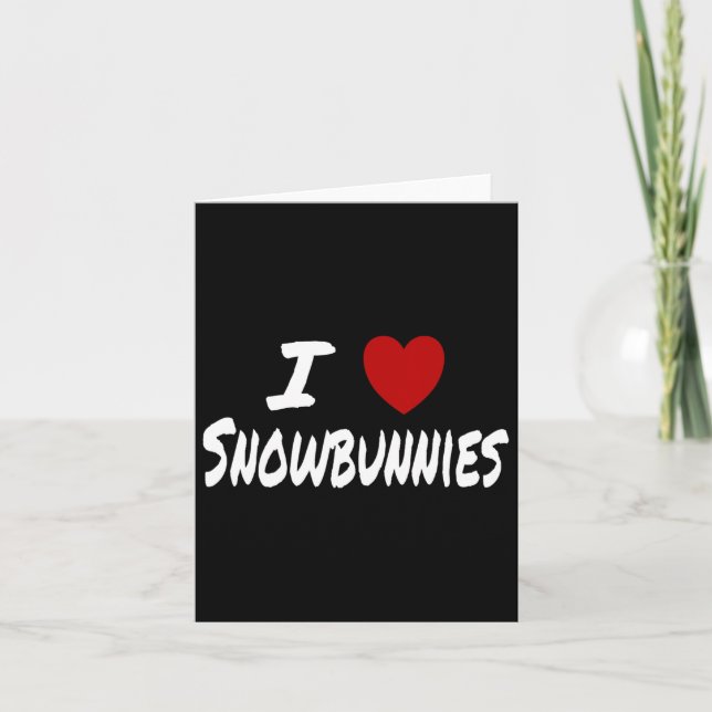 Cartão I Heart (amor) Snowbunnies Skiing Snowboard Att (Frente)