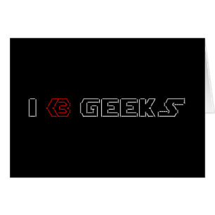 Cartão I Heart Geeks ASCII ART