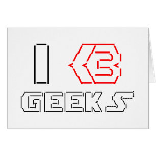 Cartão I Heart Geeks ASCII ART