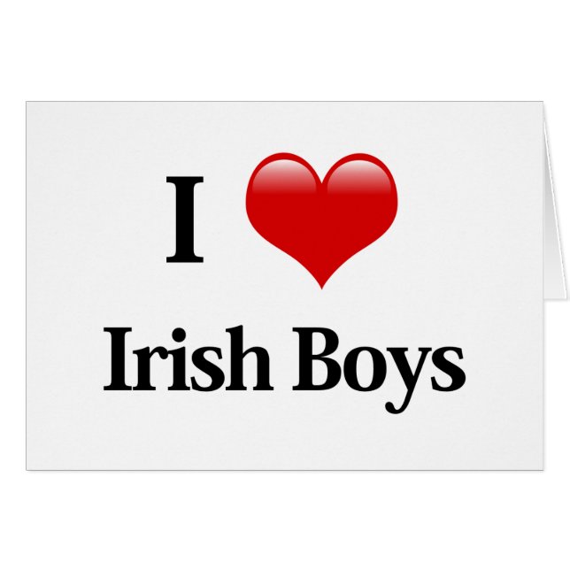 Cartão I Heart Irish Boys (Frente Horizontal)