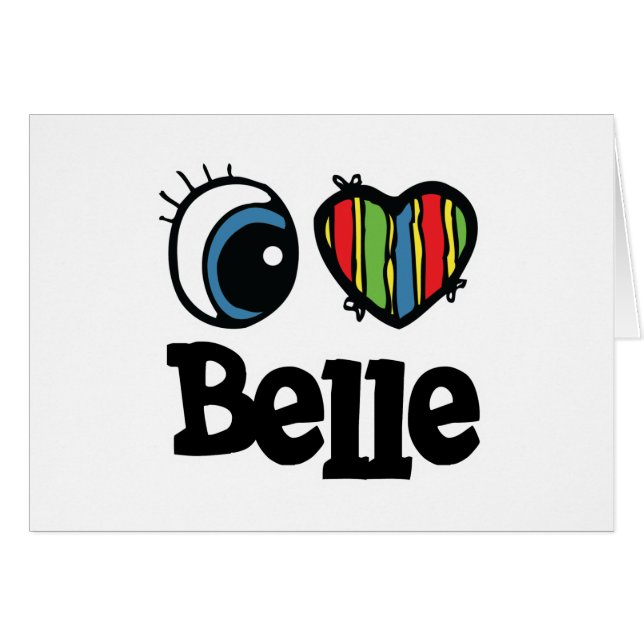 Cartão I Heart (Love) Belle (Frente Horizontal)