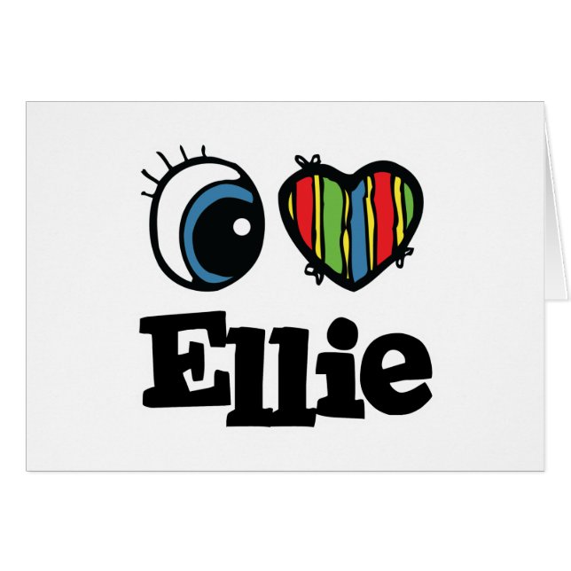 Cartão I Heart (Love) Ellie (Frente Horizontal)