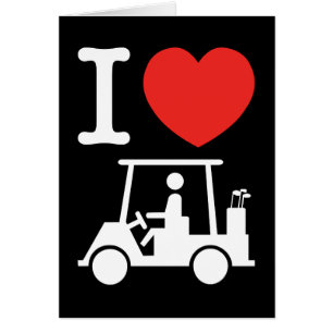 Cartão I Heart (Love) Golf Cart