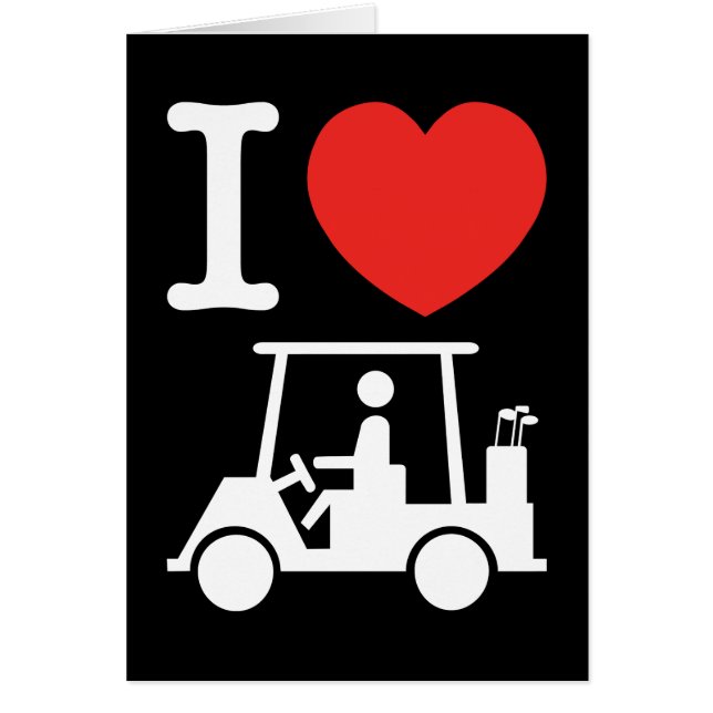 Cartão I Heart (Love) Golf Cart (Frente)