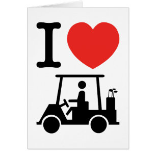 Cartão I Heart (Love) Golf Cart Card