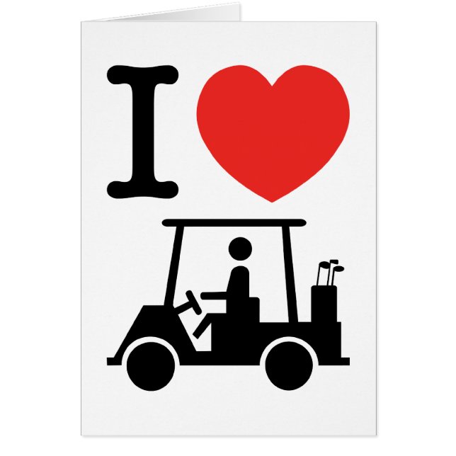 Cartão I Heart (Love) Golf Cart Card (Frente)