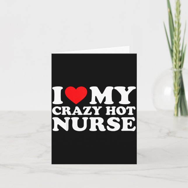 Cartão I Heart My Nurse Husband Wife Funny Matching Coupl (Frente)
