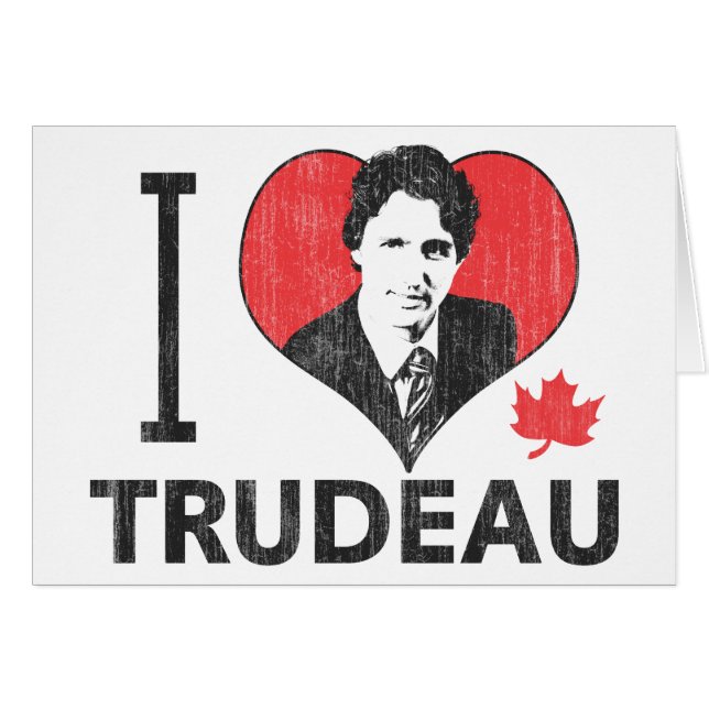 Cartão I Heart Trudeau (Frente Horizontal)