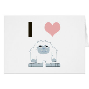 Cartão I Heart Yeti Cute Cartoon Snow Monster