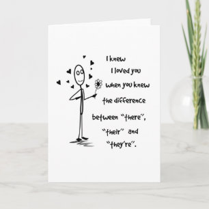 Cartão I Knew I Loved You Grammar - Greeting Card