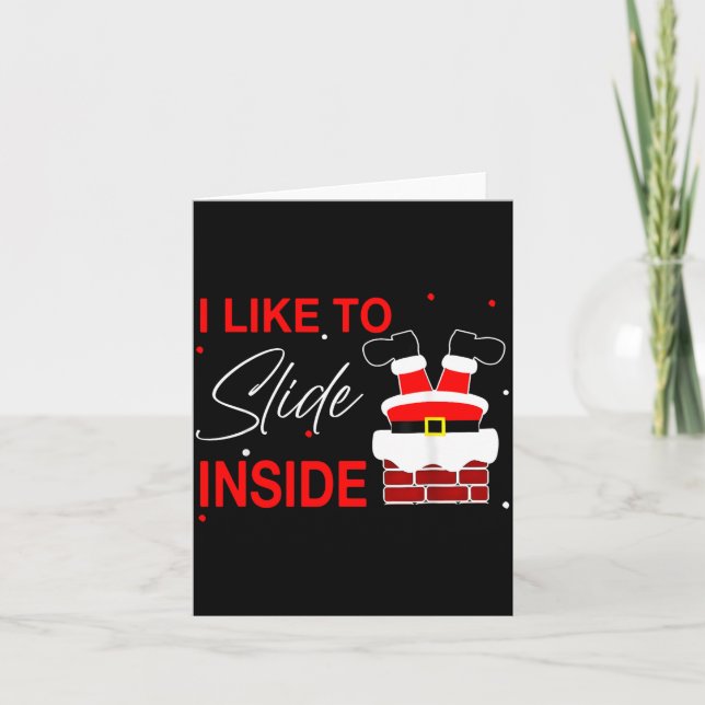 Cartão I Like To Slide Inside Funny Xmas Couple Unhinge P (Frente)