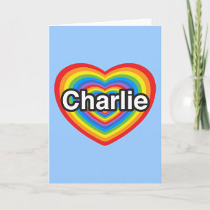 Cartão I love Charlie. I love you Charlie. Heart