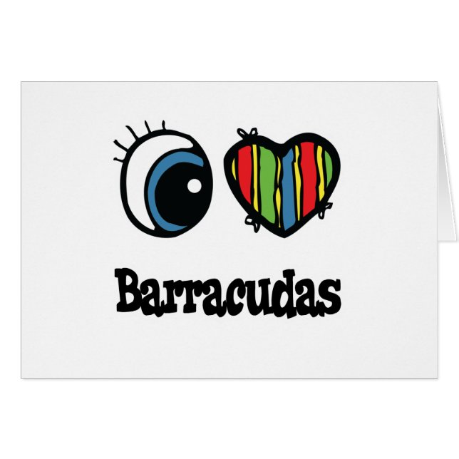 Cartão I Love (Heart) Barracudas (Frente Horizontal)