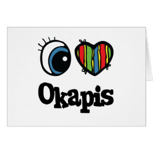Cartão I Love (Heart) Okapis
