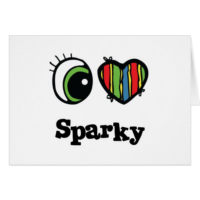 Cartão I Love (Heart) Sparky (Frente Horizontal)