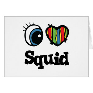 Cartão I Love (Heart) Squid
