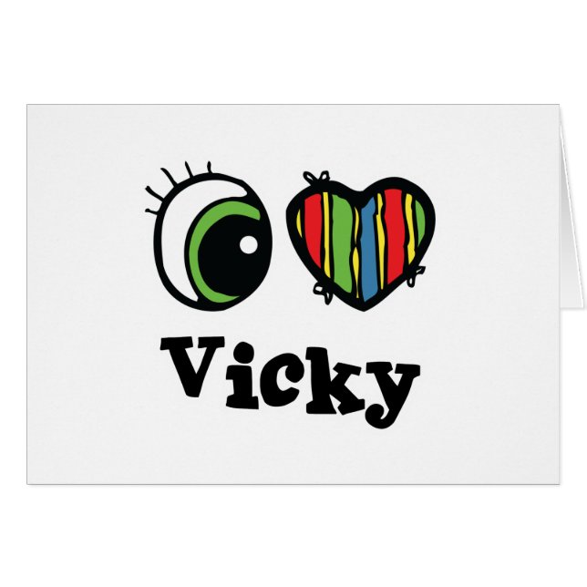 Cartão I Love (Heart) Vicky (Frente Horizontal)
