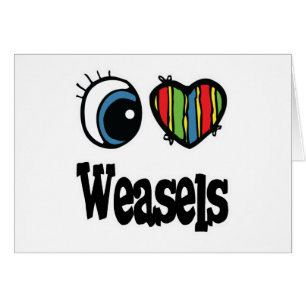 Cartão I Love (Heart) Weasels