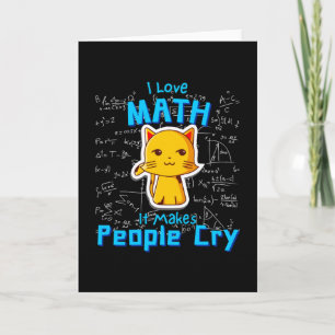 Cartão I Love Math Funny Mathematician Cat Formulas Geek