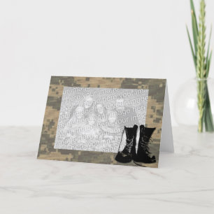 Cartão I Love My Soldier Custom Photo Camouflage