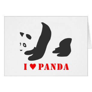 Cartão I Love Panda (Preto)