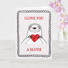 Cartão I Love You A Sloth Funny Kids Valentine's Day Card
