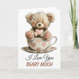 Cartão I Love You Beary Much In Cup Postcard