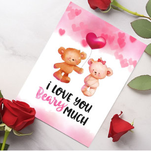Cartão I Love You Beary Much Valentine