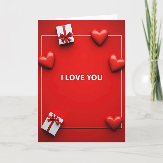Cartão I Love You Modern Card (Frente)