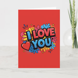 Cartão I Love You Pop Art Design Card 