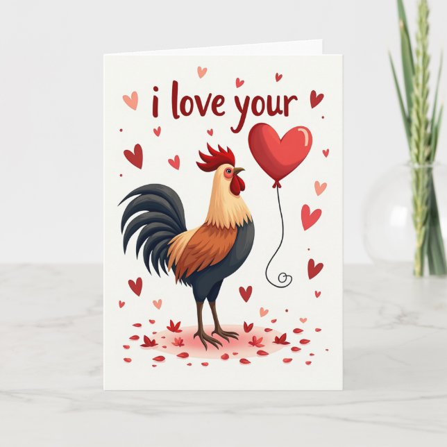 Cartão I Love You Rooster Card (Frente)