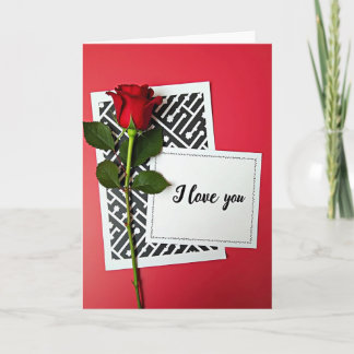 Cartão I Love You Rose Card