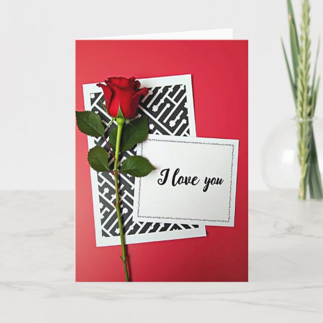 Cartão I Love You Rose Card (Frente)