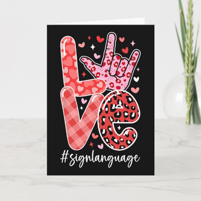 Cartão I Love You Sign Language Asl Valentine's Day Deaf  (Frente)
