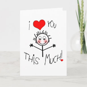 CARTÃO I LOVE YOU STICK FIGURE HUMOR CARD - CHILD-LIKE