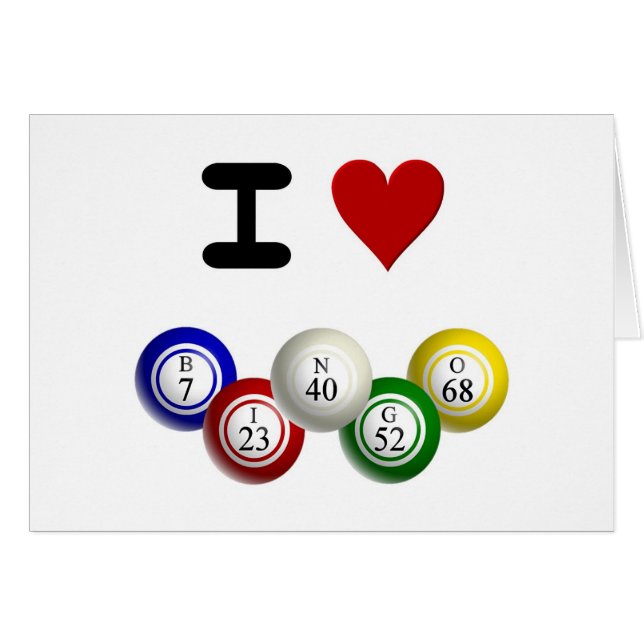 Cartão I Luv Bingo (Frente Horizontal)