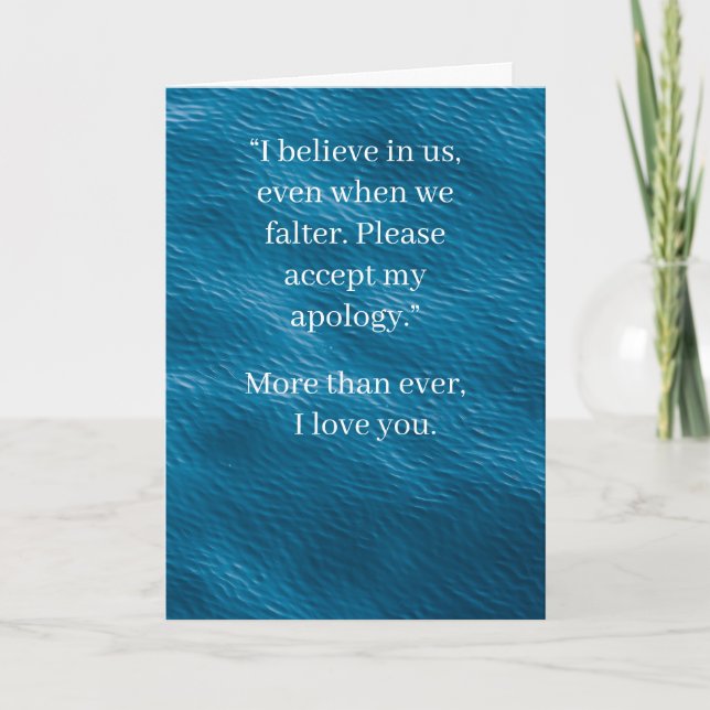 Cartão I’m Sorry Relationship Card | Elegant Apology (Frente)