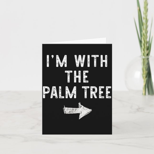 Cartão I’m With The Palm Tree Funny Halloween Couple Cost (Frente)