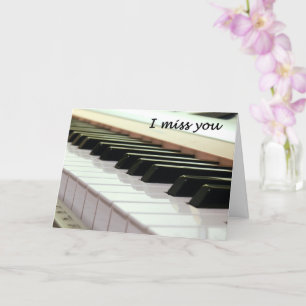 Cartão I Miss You Piano Keyboard Card