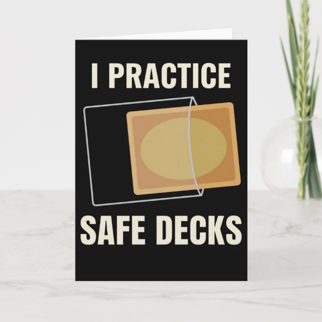 Cartão I Practice Safe Decks Carpenter Builder Worksite (Frente)