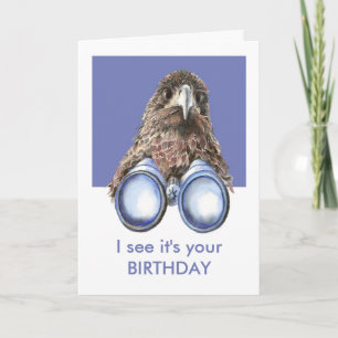 Cartão I see it's Your Birthday Fun Birdwatcher watching