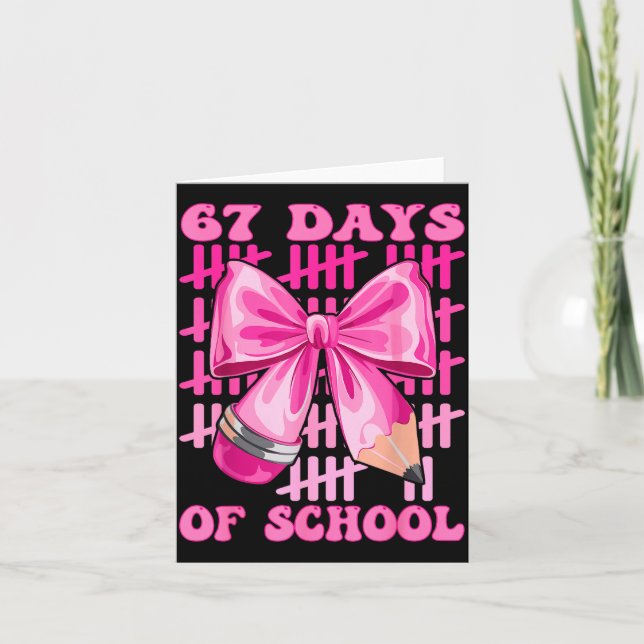 Cartão I Survived 67 Days Of School Cool Teacher Design  (Frente)