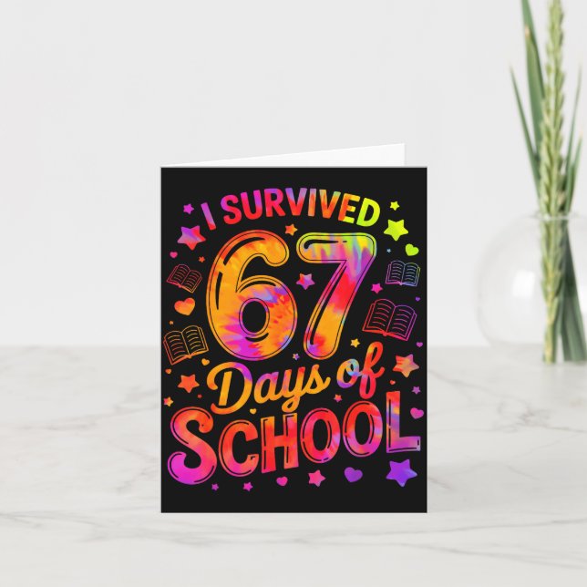 Cartão I Survived 67 Days Of School Funny Meme Teacher St (Frente)