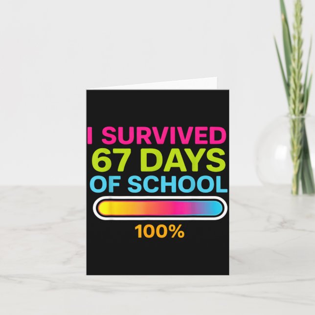 Cartão I Survived 67 Days Of School Gamer School Meme Boy (Frente)