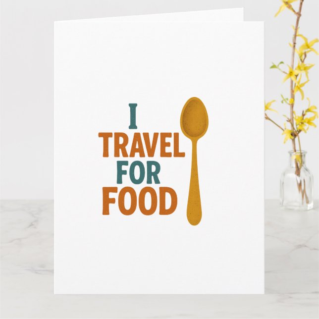 Cartão I Viagem Para Comida - Vintage Spoon Adventure (Flor Amarela)