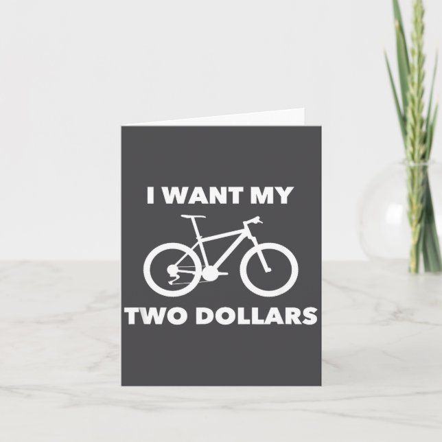 Cartão I Want My Two Dollars 2$ Movie Quote Retro 80s Vin (Frente)