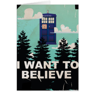 Cartão I Want to Believe Vintage Police Box