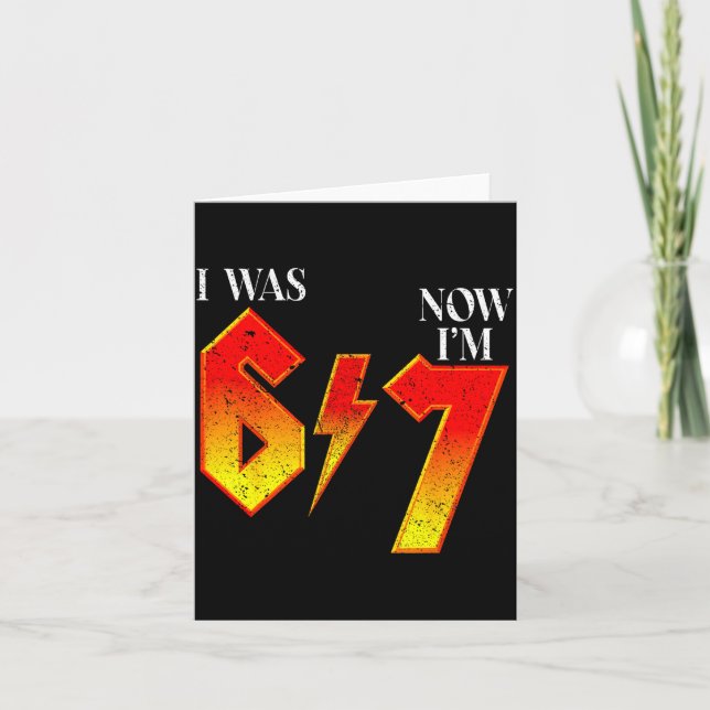 Cartão I Was 6 Now I'm 7 Birthday Funny Six Seven Meme 6  (Frente)